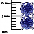 1 CT TANZANITE STUD EARRINGS SCREW BACK 14K WHITE GOLD 5 MM Great Holiday Gift