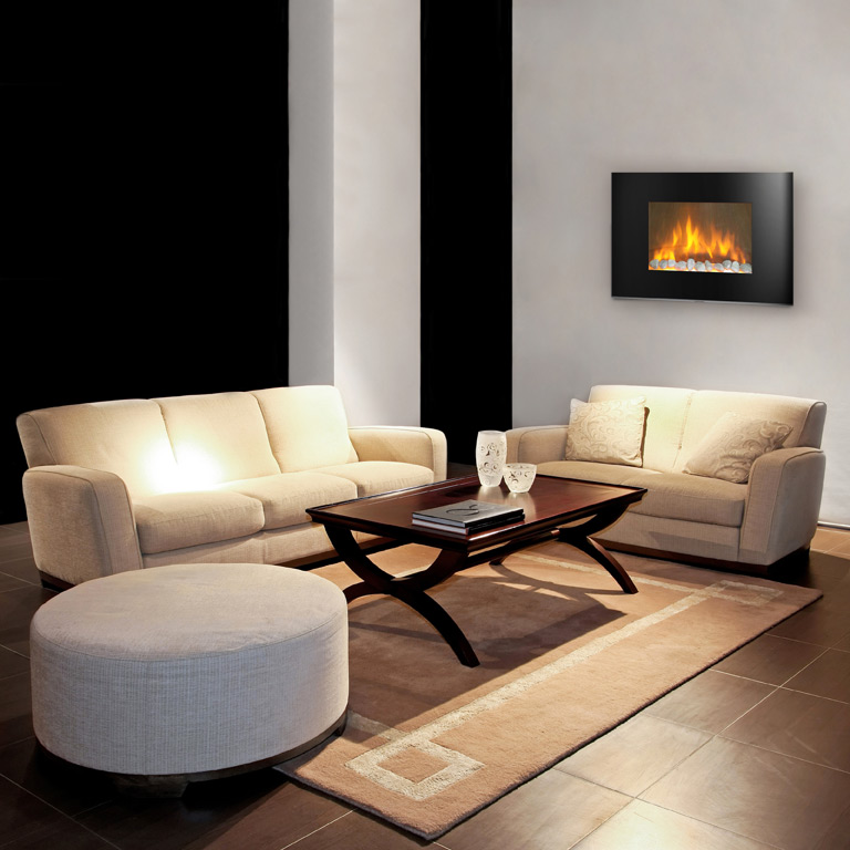 AMBIONAIR FLAME - LED Wall-Mounted Fireplace (EF-1510 BP) 