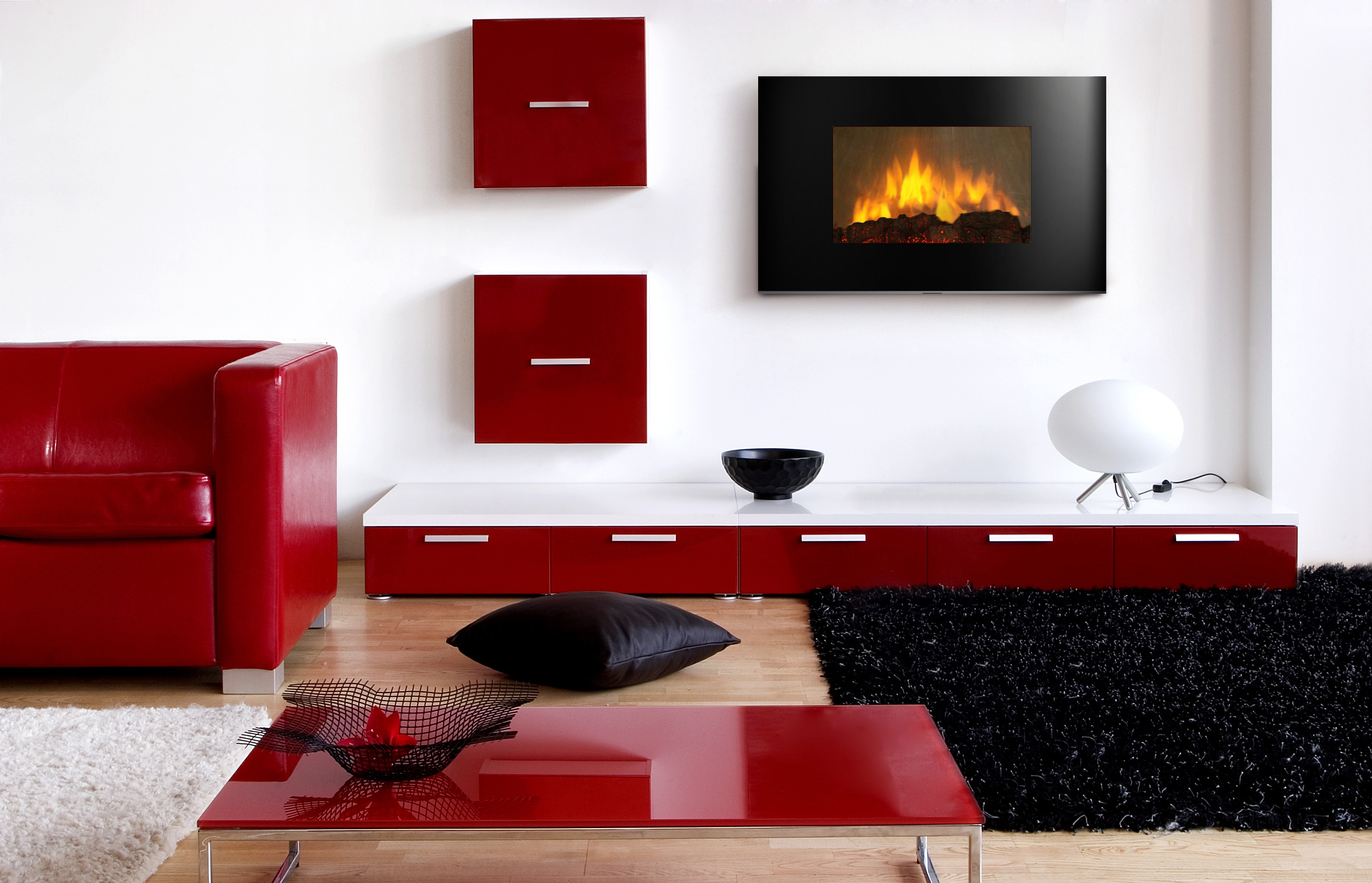 AMBIONAIR FLAME - LED Wall-Mounted Fireplace (EF-1510 BGL) 